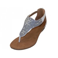 W8905L-W -Wholesale Women's "EasyUSA" Rhinestone Upper Sandals ( *White Color )